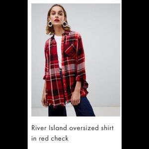 NWT Red Check Oversized Shirt